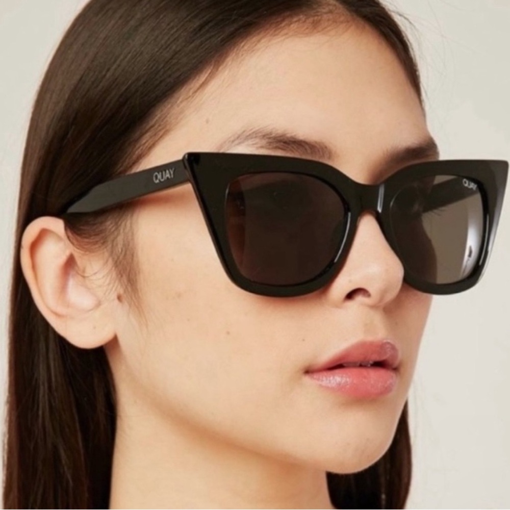 Quay Australia Black Cat-Eye Sunglasses- HARPER